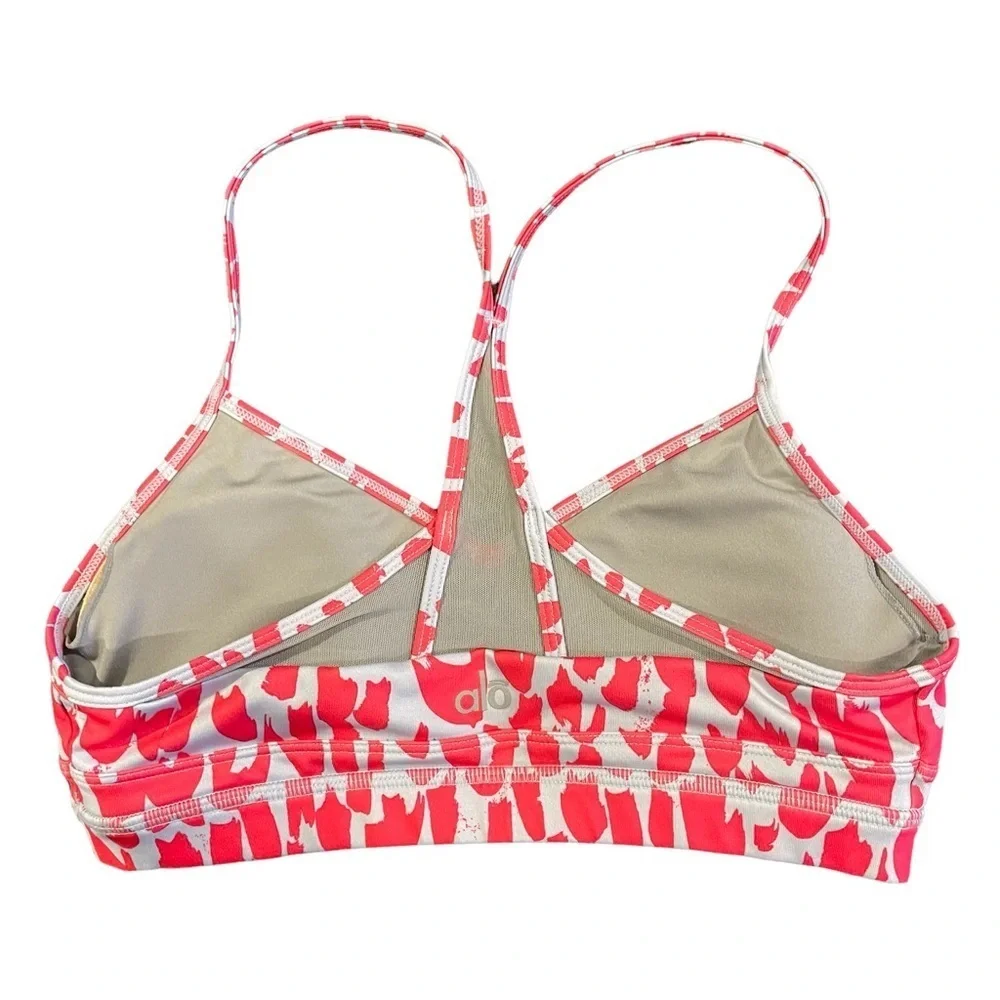 Alo Pink and gray mesh Sport Yoga Animal Print Bra